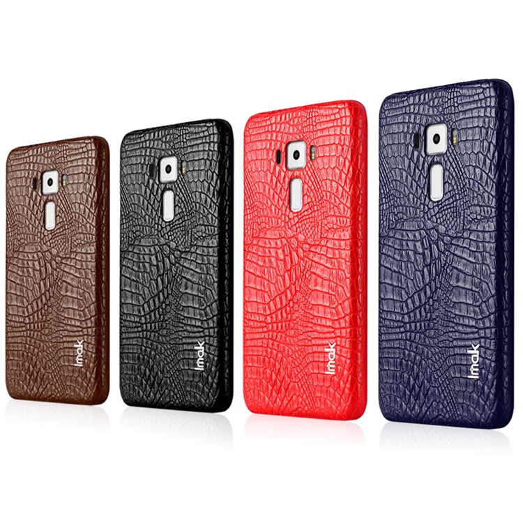IMAK Ruiyi Series Crocodile Texture Leather Coated PC Hard Back Cover for Asus Zenfone 3 ZE520KL - Brown-12