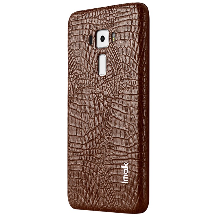 IMAK Ruiyi Series Crocodile Texture Leather Coated PC Hard Back Cover for Asus Zenfone 3 ZE520KL - Brown-2