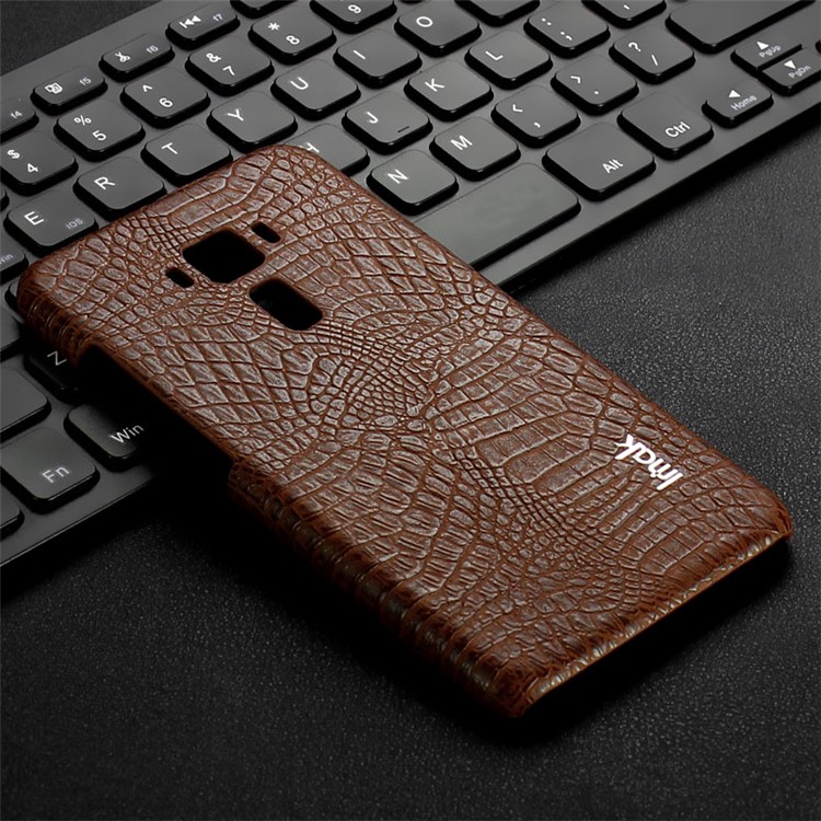 IMAK Ruiyi Series Crocodile Texture Leather Coated PC Hard Back Cover for Asus Zenfone 3 ZE520KL - Brown-8