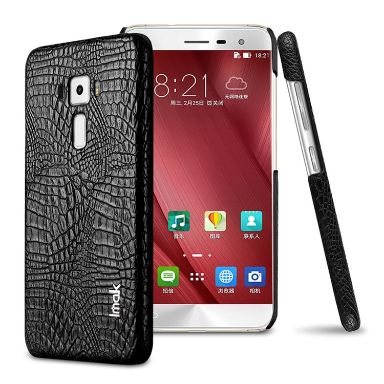 IMAK Ruiyi Series Crocodile Texture Leather Coated PC Phone Case for Asus Zenfone 3 ZE552KL - Black-1