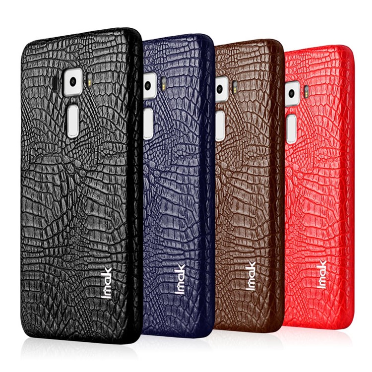 IMAK Ruiyi Series Crocodile Texture Leather Coated PC Phone Case for Asus Zenfone 3 ZE552KL - Black-11