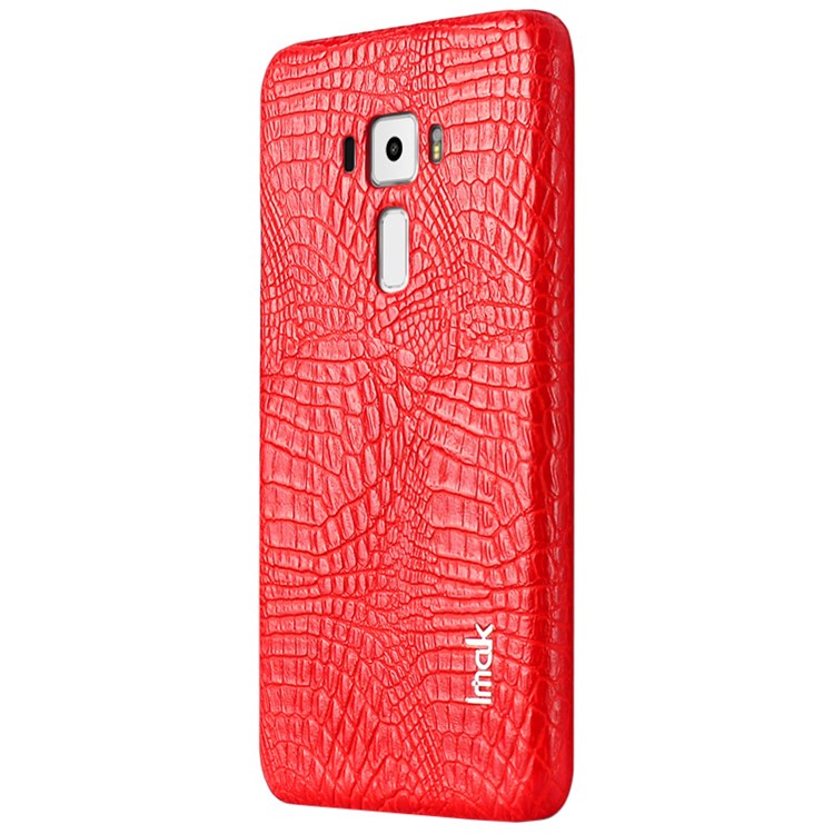 IMAK Ruiyi Series Crocodile Texture Leather Coated PC Hard Cover for Asus Zenfone 3 ZE552KL - Red-2