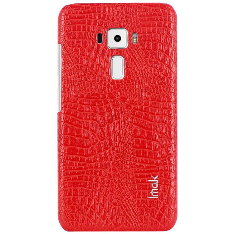 IMAK Ruiyi Series Crocodile Texture Leather Coated PC Hard Cover for Asus Zenfone 3 ZE552KL - Red-6