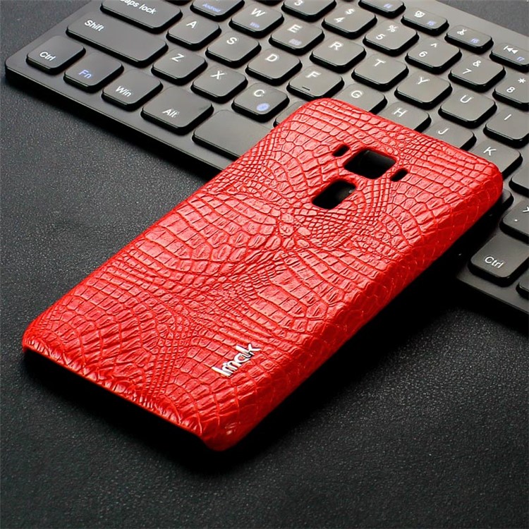 IMAK Ruiyi Series Crocodile Texture Leather Coated PC Hard Cover for Asus Zenfone 3 ZE552KL - Red-8