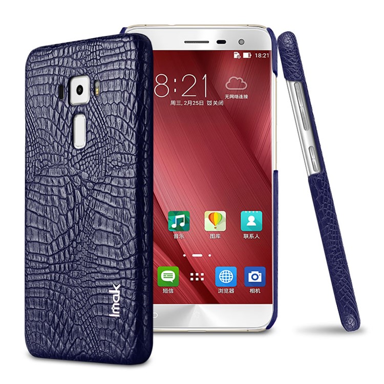 IMAK Ruiyi Series Crocodile Texture Leather Coated Plastic Back Case for Asus Zenfone 3 ZE552KL - Blue-1