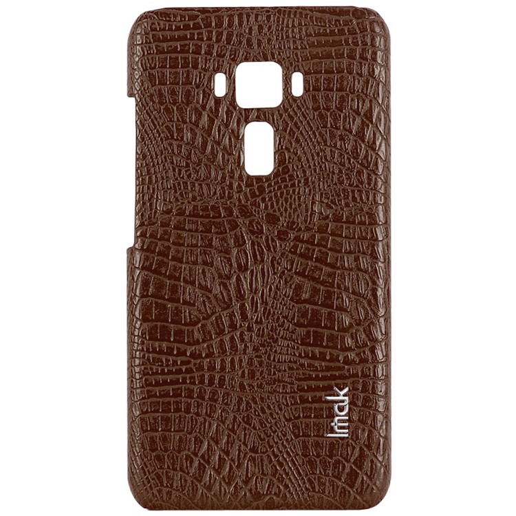 IMAK Ruiyi Series Crocodile Texture Leather Coated PC Mobile Casing Case for Asus Zenfone 3 ZE552KL - Brown-3