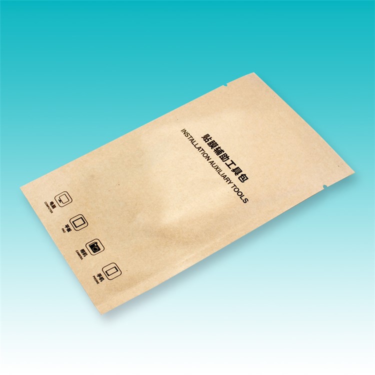 100Pcs/Pack Kraft Paper Tempered Glass Installation Auxiliary Tool (Blue Sticker + Alcohol Prep Pad + Cleaning Cloth)-5