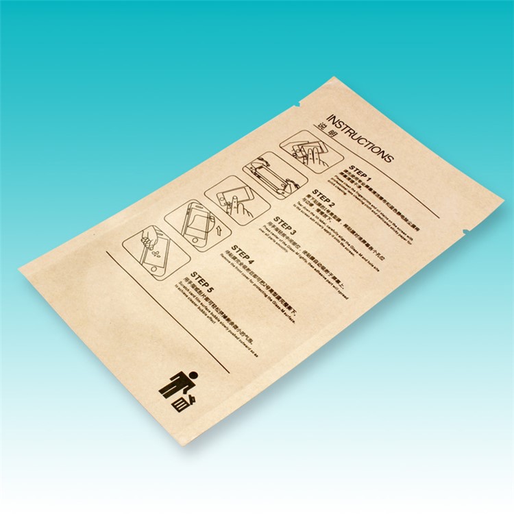 100Pcs/Pack Kraft Paper Tempered Glass Installation Auxiliary Tool (Blue Sticker + Alcohol Prep Pad + Cleaning Cloth)-7