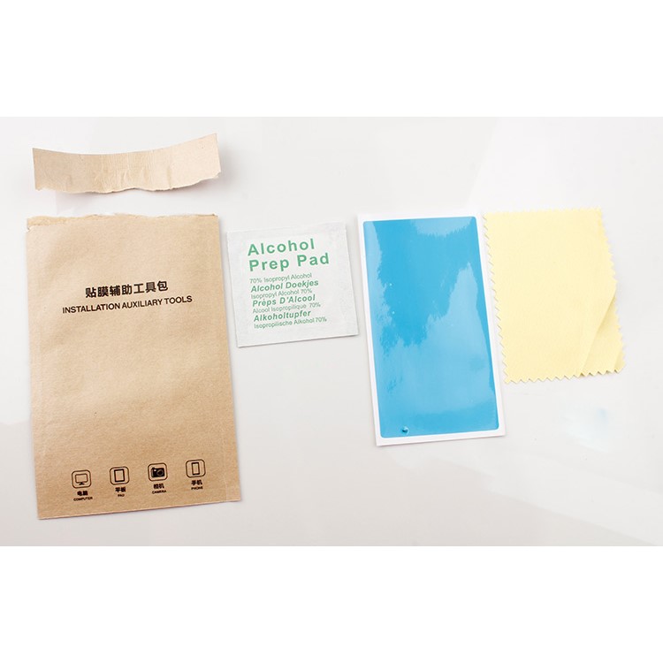 100Pcs/Pack Kraft Paper Tempered Glass Installation Auxiliary Tool (Blue Sticker + Alcohol Prep Pad + Cleaning Cloth)-11
