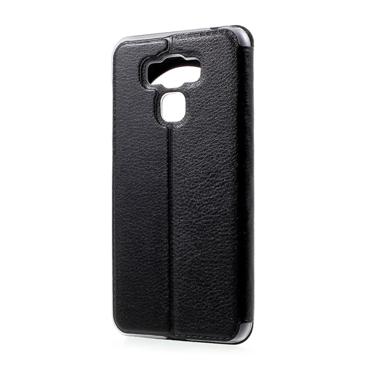 View Window Flip Leather Phone Case for Asus Zenfone 3 Max ZC553KL - Black-2