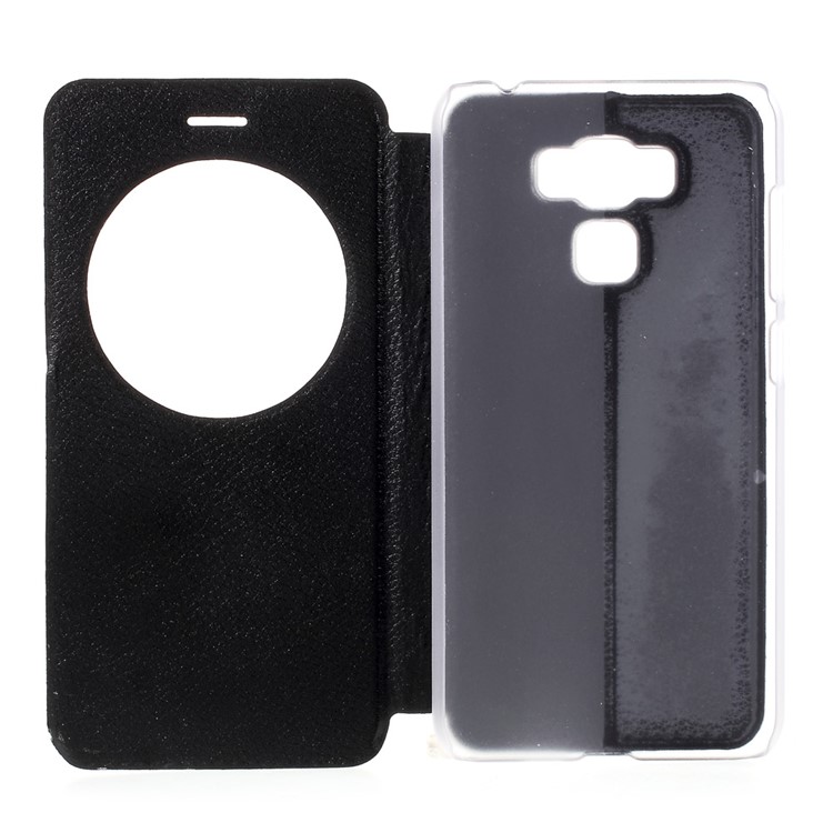 View Window Flip Leather Phone Case for Asus Zenfone 3 Max ZC553KL - Black-4