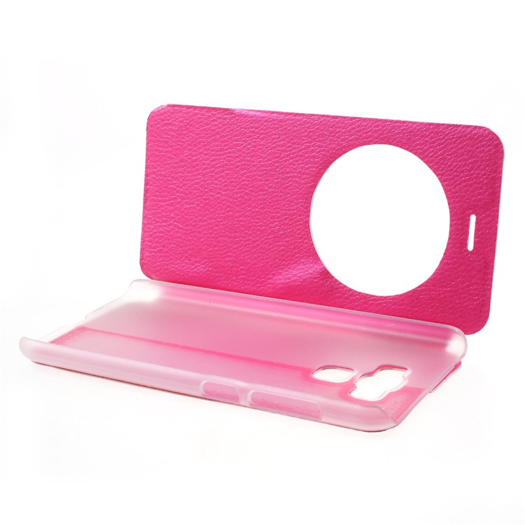 View Window Flip Leather Phone Shell Casing for Asus Zenfone 3 Max ZC553KL - Rose-4