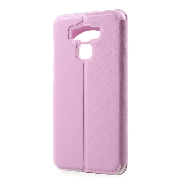 View Window Flip Leather Mobile Phone Case for Asus Zenfone 3 Max ZC553KL - Pink-2