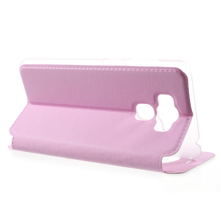 View Window Flip Leather Mobile Phone Case for Asus Zenfone 3 Max ZC553KL - Pink-3