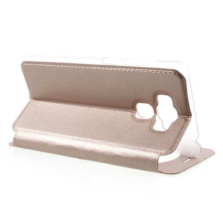 View Window Flip Leather Cell Phone Cover for Asus Zenfone 3 Max ZC553KL - Gold-3
