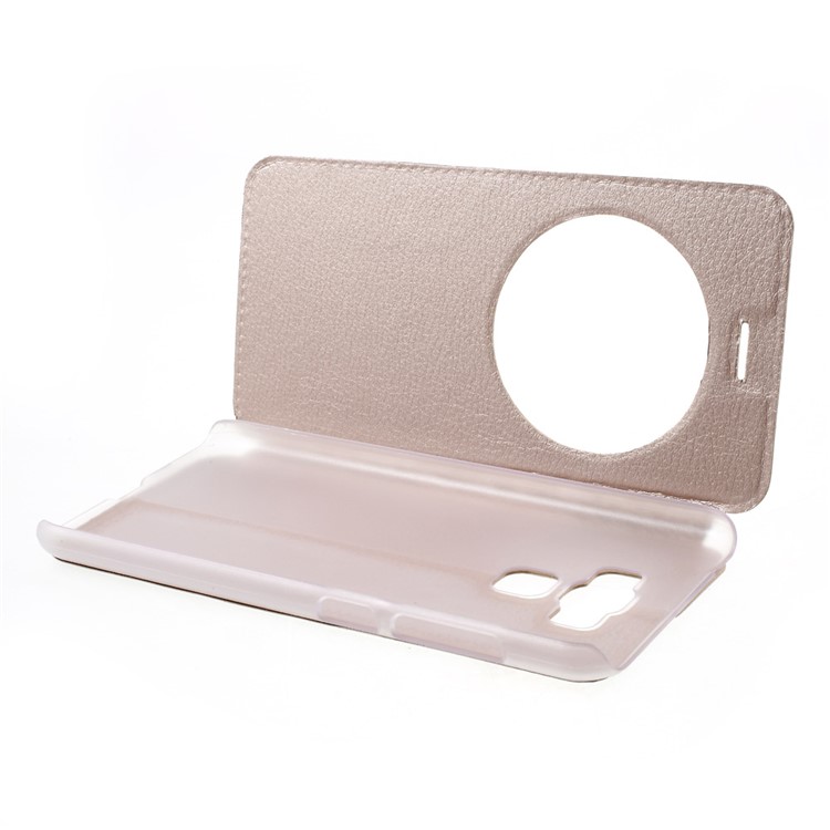 View Window Flip Leather Cell Phone Cover for Asus Zenfone 3 Max ZC553KL - Gold-4