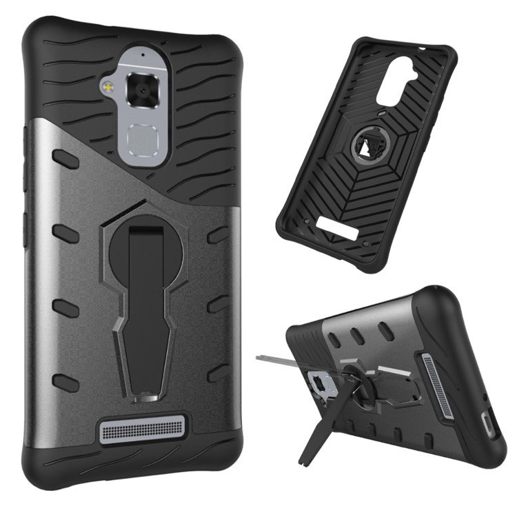 Armor PC + TPU Hybrid Case with Kickstand for Asus Zenfone 3 Max ZC520TL - Grey-1