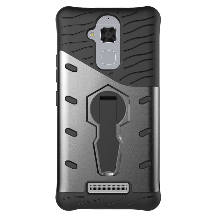 Armor PC + TPU Hybrid Case with Kickstand for Asus Zenfone 3 Max ZC520TL - Grey-3