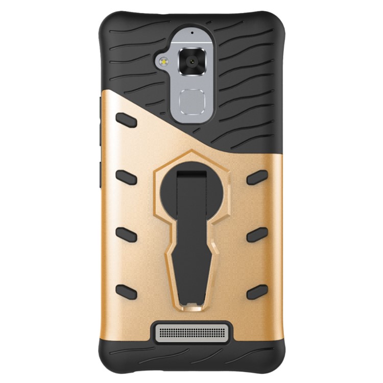 Armor PC + TPU Hybrid Shell with Kickstand for Asus Zenfone 3 Max ZC520TL - Gold-3