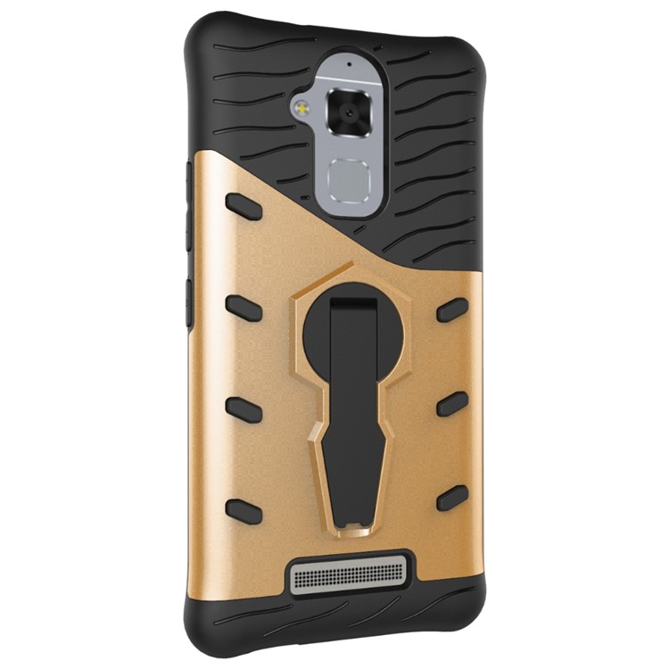 Armor PC + TPU Hybrid Shell with Kickstand for Asus Zenfone 3 Max ZC520TL - Gold-4