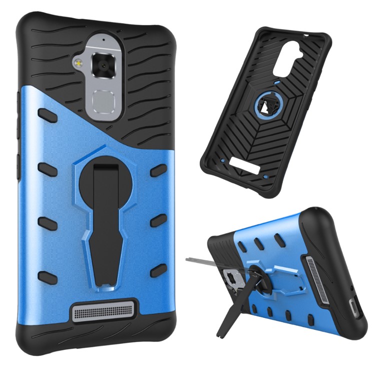 Armor Hybrid PC TPU Mobile Casing with Kickstand for Asus Zenfone 3 Max ZC520TL - Blue-1