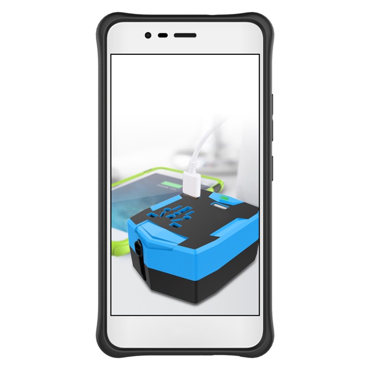 Armor Hybrid PC TPU Mobile Casing with Kickstand for Asus Zenfone 3 Max ZC520TL - Blue-12