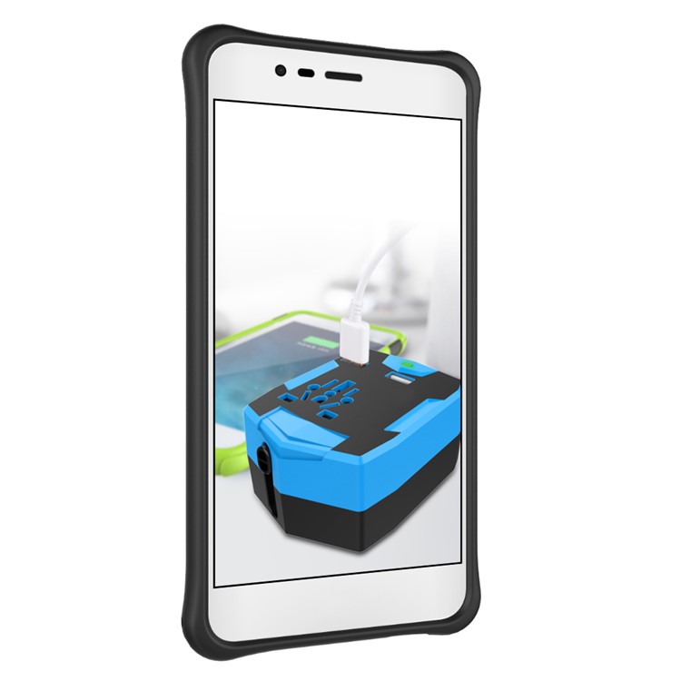 Armor Hybrid PC TPU Mobile Casing with Kickstand for Asus Zenfone 3 Max ZC520TL - Blue-13