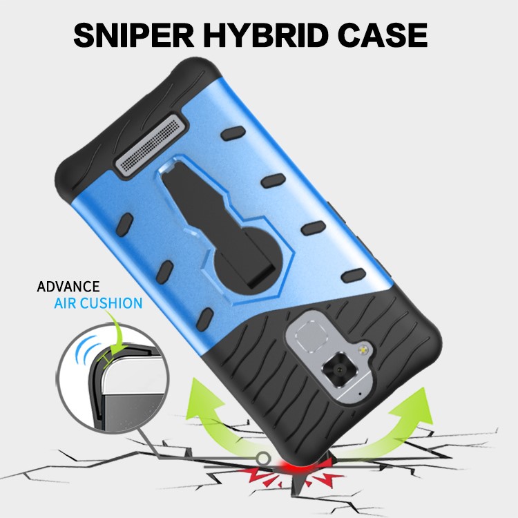 Armor Hybrid PC TPU Mobile Casing with Kickstand for Asus Zenfone 3 Max ZC520TL - Blue-18