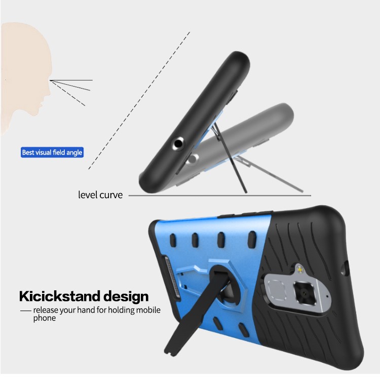 Armor Hybrid PC TPU Mobile Casing with Kickstand for Asus Zenfone 3 Max ZC520TL - Blue-19