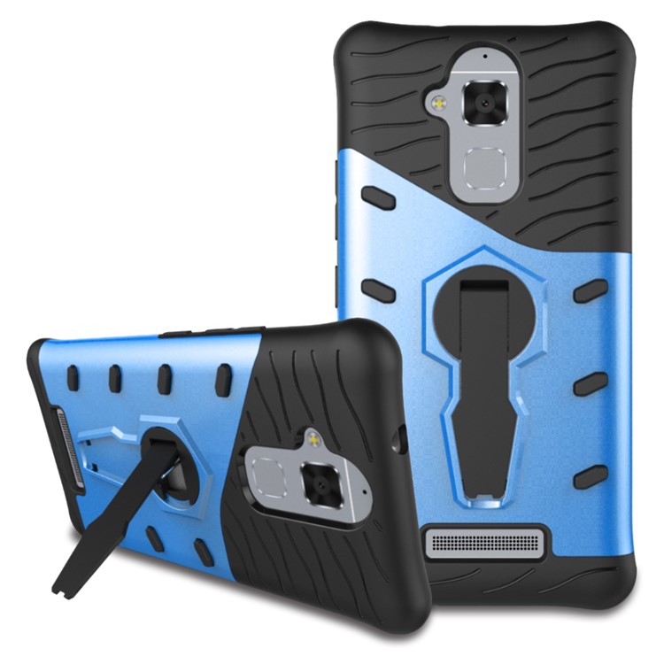 Armor Hybrid PC TPU Mobile Casing with Kickstand for Asus Zenfone 3 Max ZC520TL - Blue-2
