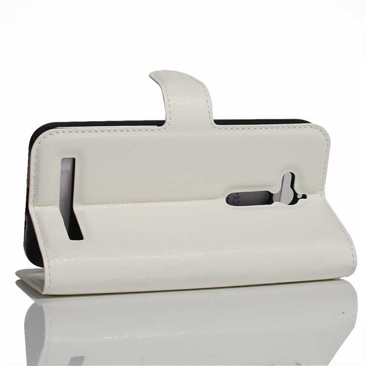 Lychee Skin Leather Wallet Cover for Asus Zenfone Go ZB500KL ZB500KG - White-5