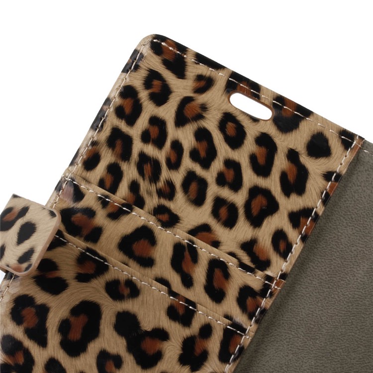 Leopard Pattern Leather Wallet Stand Case for Asus Zenfone 3 Deluxe ZS550KL-6