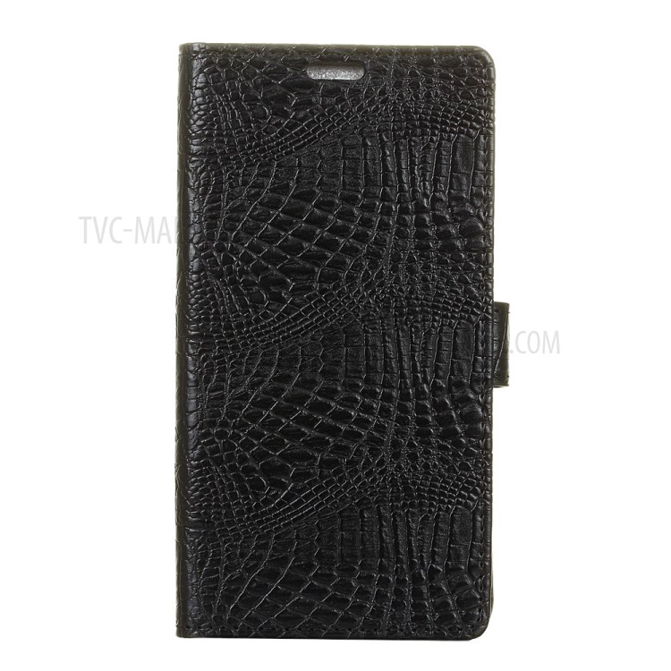 Phone Accessory Crocodile Texture Leather Wallet Case for Asus Zenfone 3 Deluxe ZS550KL - Black-1