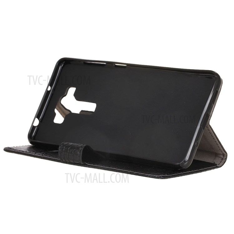 Phone Accessory Crocodile Texture Leather Wallet Case for Asus Zenfone 3 Deluxe ZS550KL - Black-4