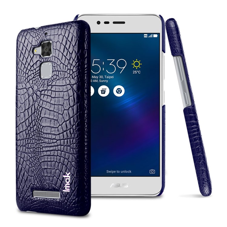 IMAK Ruiyi Series for Asus Zenfone 3 Max ZC520TL Crocodile Texture Leather Coated Hard Case Accessory - Blue-1