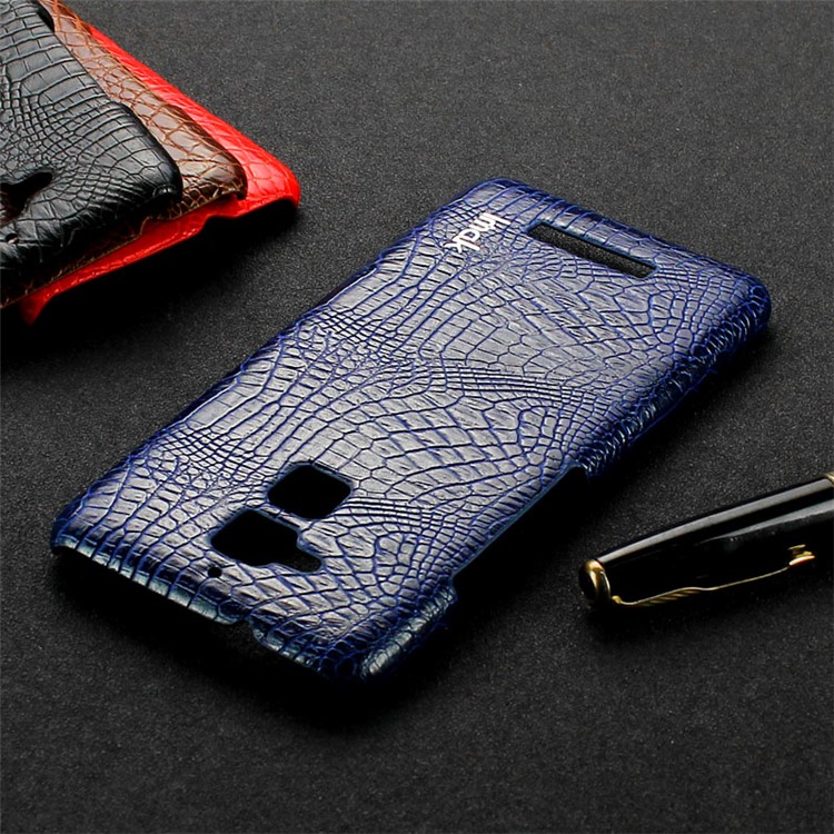 IMAK Ruiyi Series for Asus Zenfone 3 Max ZC520TL Crocodile Texture Leather Coated Hard Case Accessory - Blue-11
