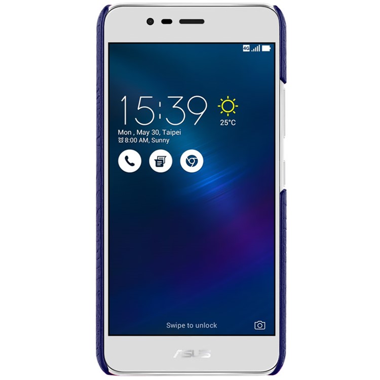 IMAK Ruiyi Series for Asus Zenfone 3 Max ZC520TL Crocodile Texture Leather Coated Hard Case Accessory - Blue-4