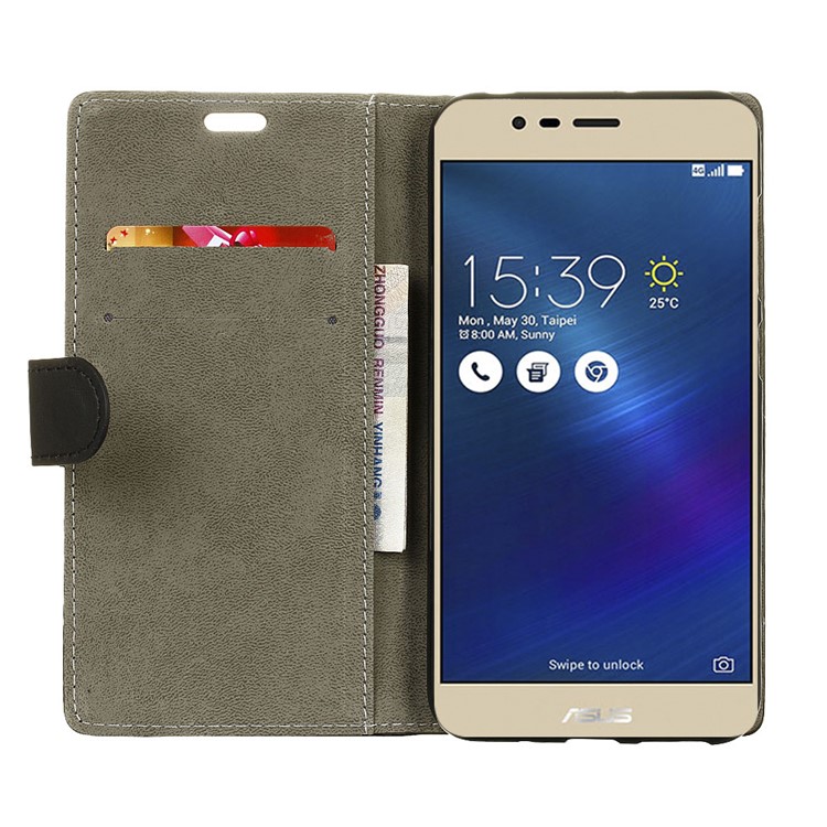 Wallet Leather Stand Case for Asus Zenfone 3 Max ZC553KL - Black-6
