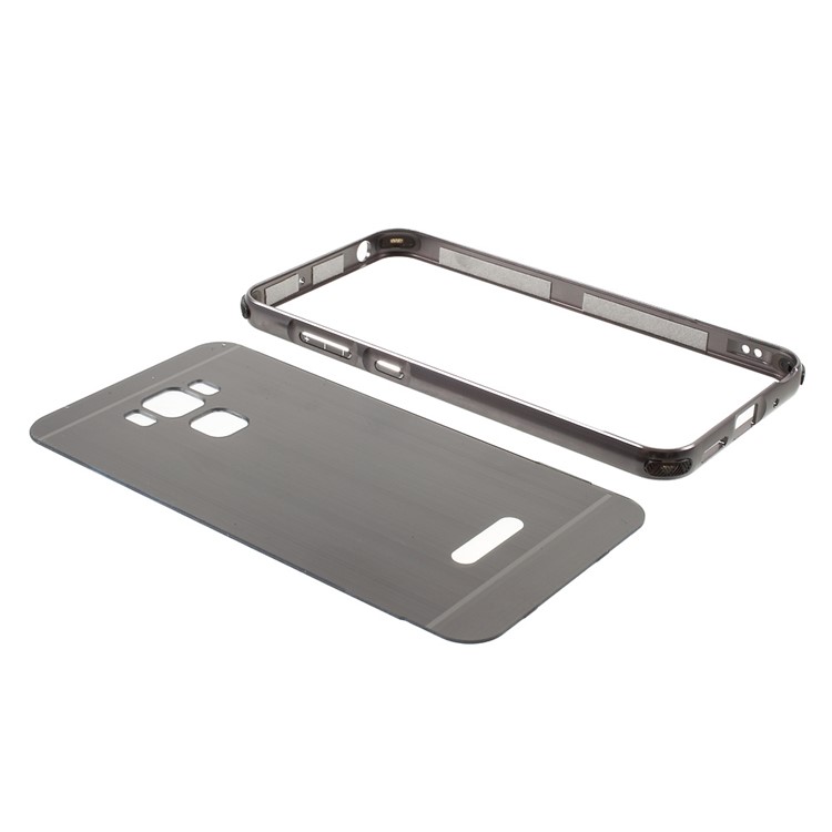 Slide-on Brushed Plating Hard Phone Case (Metal Bumper + PC) for Asus Zenfone 3 Max ZC553KL - Black-4