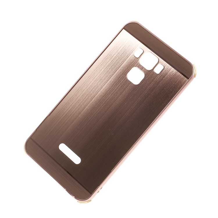 Slide-on Brushed Plating Mobile Phone Casing (Metal Bumper + PC) for Asus Zenfone 3 Max ZC553KL - Rose Gold-1
