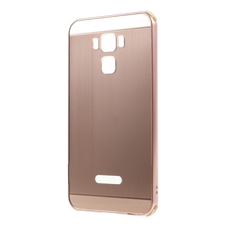 Slide-on Brushed Plating Mobile Phone Casing (Metal Bumper + PC) for Asus Zenfone 3 Max ZC553KL - Rose Gold-2