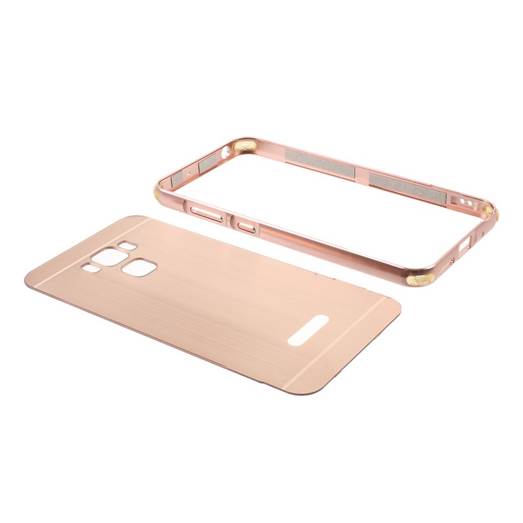Slide-on Brushed Plating Mobile Phone Casing (Metal Bumper + PC) for Asus Zenfone 3 Max ZC553KL - Rose Gold-5