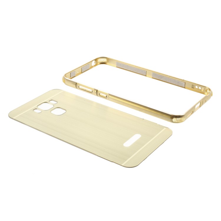 Slide-on Brushed Plating Hard Back Phone Shell (Metal Bumper + PC) for Asus Zenfone 3 Max ZC553KL - Gold-6