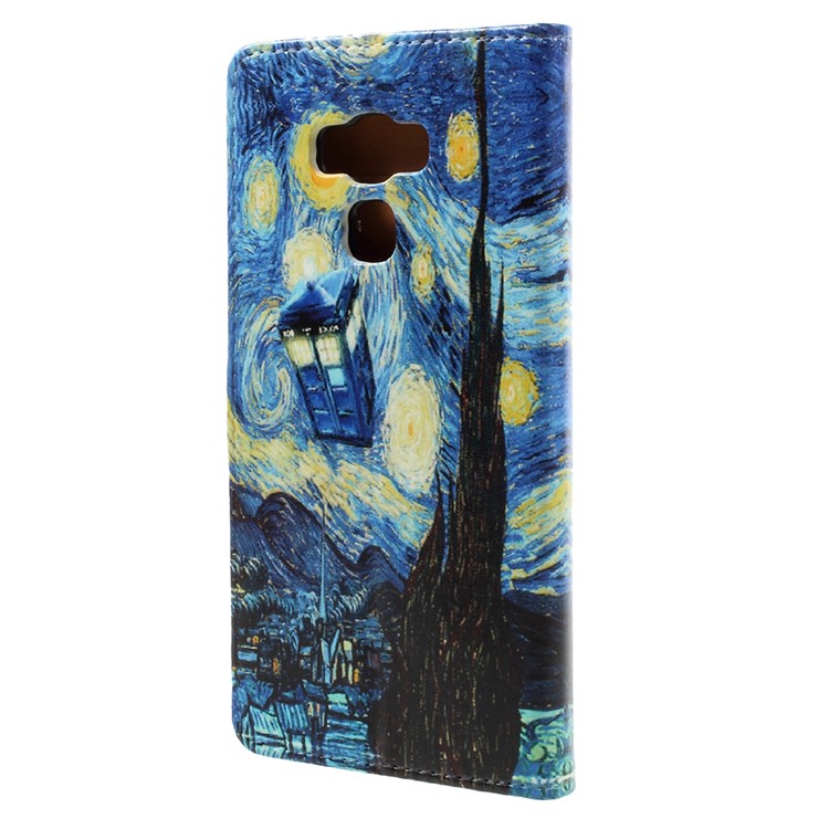 Pattern Printing Leather Wallet Case for Asus Zenfone 3 Max ZC553KL - Starry Night-2