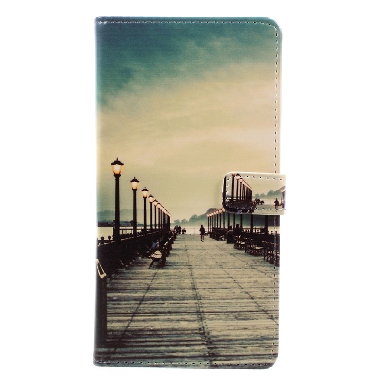 Pattern Printing Leather Wallet Cover for Asus Zenfone 3 Max ZC553KL - Street Light-1