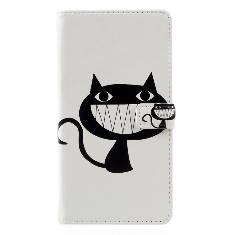 Pattern Printing Leather PU Wallet Case for Asus Zenfone 3 Max ZC553KL - Big Mouth Cat-1