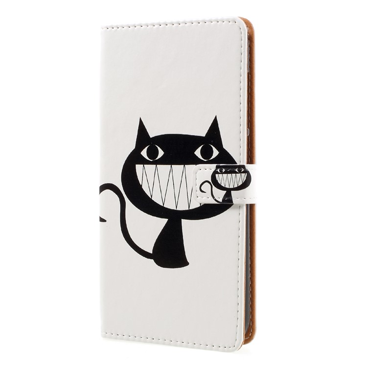 Pattern Printing Leather PU Wallet Case for Asus Zenfone 3 Max ZC553KL - Big Mouth Cat-2