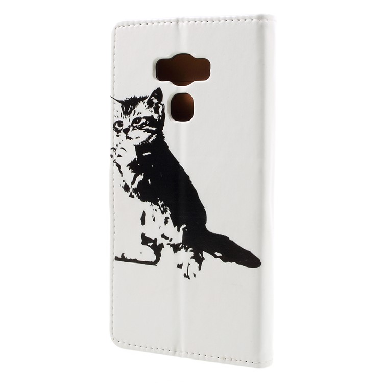 Pattern Printing Leather Flip Case w/ Credit Card Slots for Asus Zenfone 3 Max ZC553KL - Lovely Cat-3