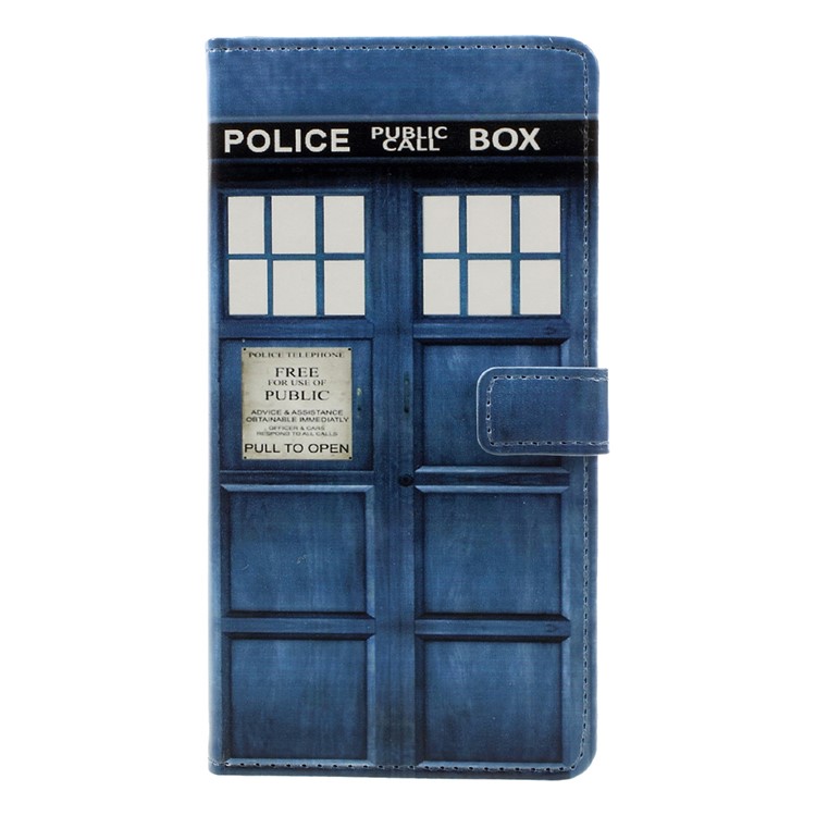 Pattern Printing Leather Wallet Cover Case for Asus Zenfone 3 Max ZC553KL - Police Public Call Box-1