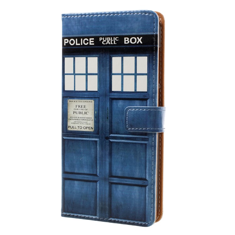 Pattern Printing Leather Wallet Cover Case for Asus Zenfone 3 Max ZC553KL - Police Public Call Box-2